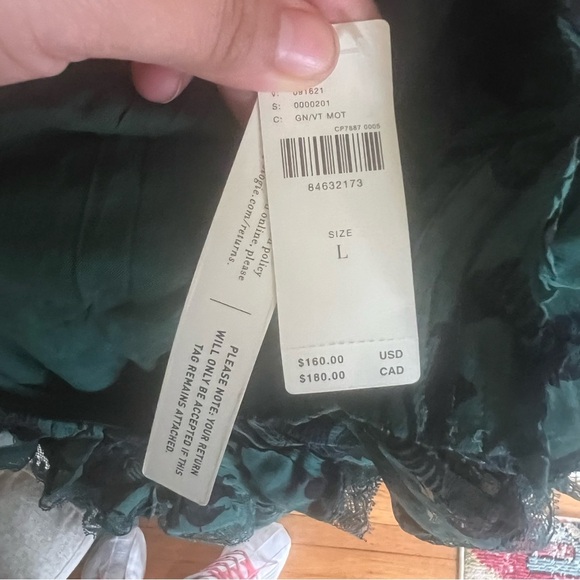 Anthropologie Green Floral Mini Dress - Picture 7 of 8